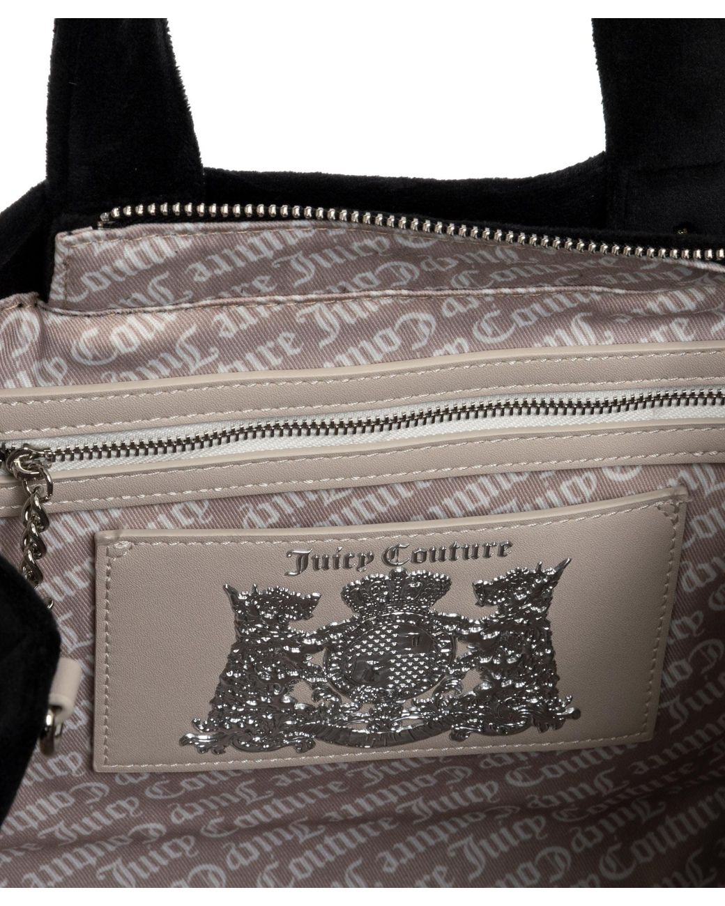 【JUICY COUTURE】もこもこロゴ IRIS 2WAY ポーチ付 トート M Juicy Couture Iris Tote Bag in Black | Lyst