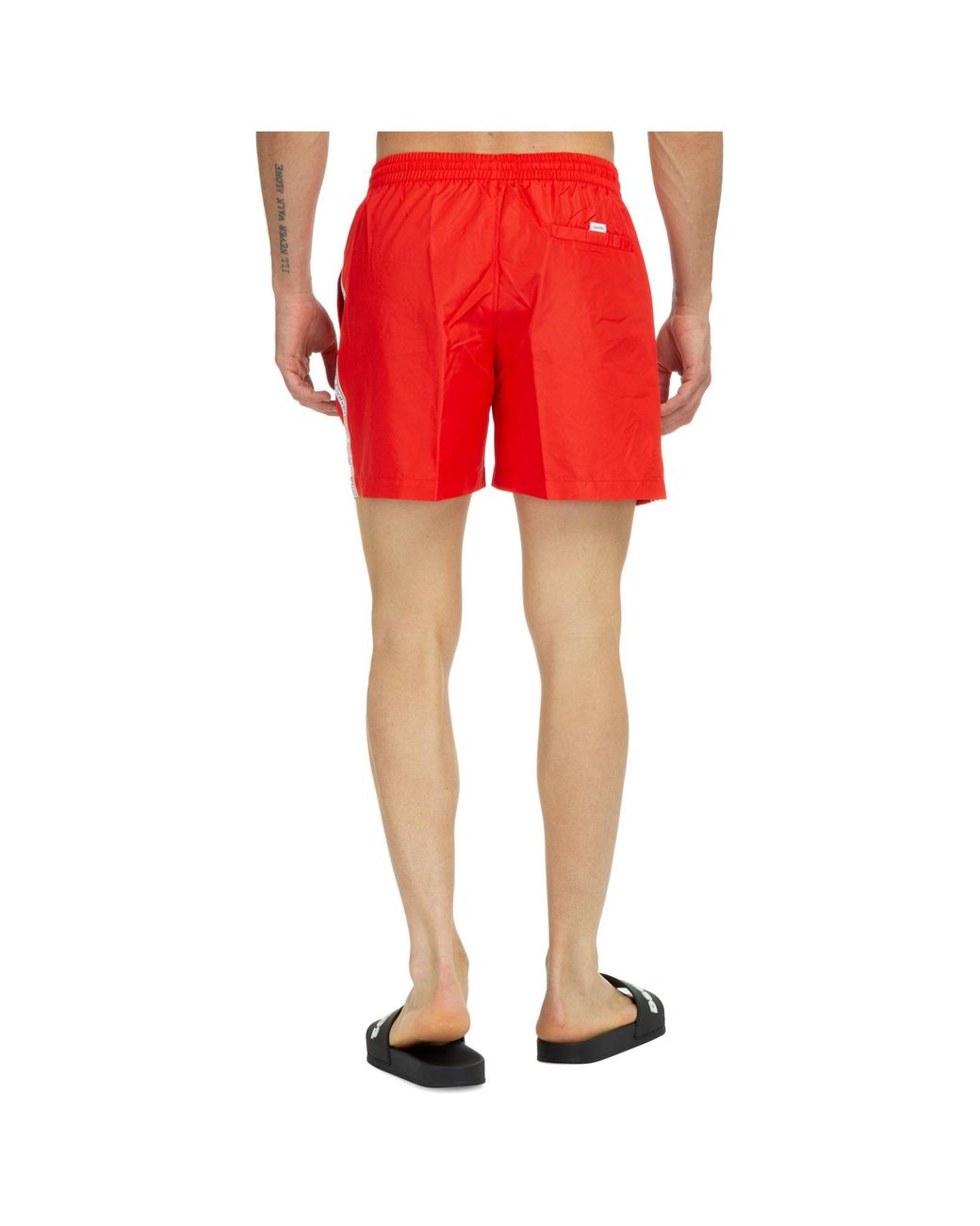 Calvin Klein Boxer Swimsuit Bathing Trunks Swimming Suit Logo Tape in Red  for Men | Lyst Australia