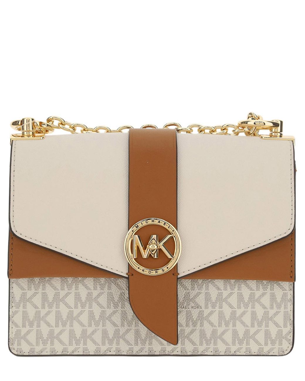 Michael Kors Greenwich Small Shoulder Bag in Natural | Lyst