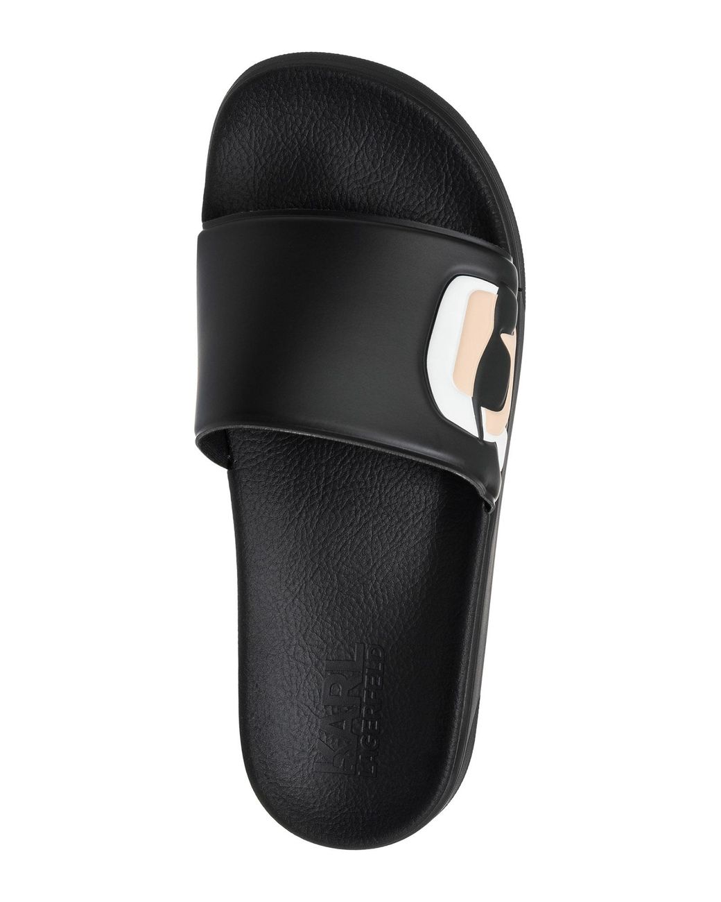 KARL LAGERFELD コンド モノグラム スリッポン スライド Karl Lagerfeld K/ikonik Kondominium Slides in Black | Lyst