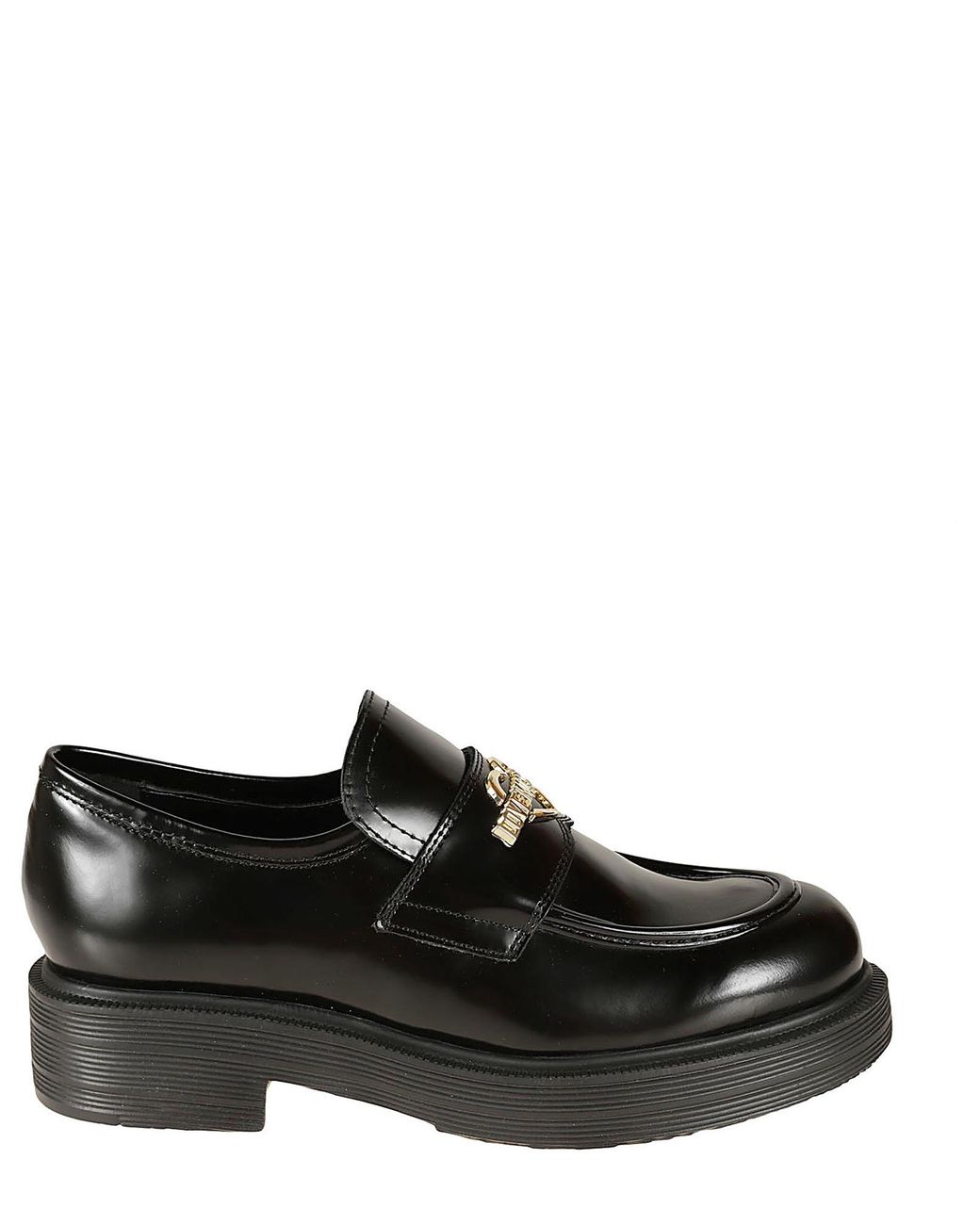 Love Moschino Loafers in Black | Lyst