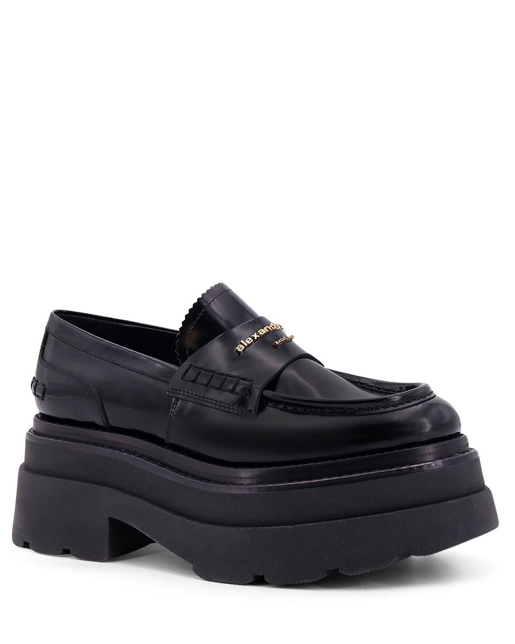 ローファー・オックスフォード ALEXANDER WANG Black Leather Carter Loafers Alexander Wang Carter Leather Platform Loafers | Saks Fifth