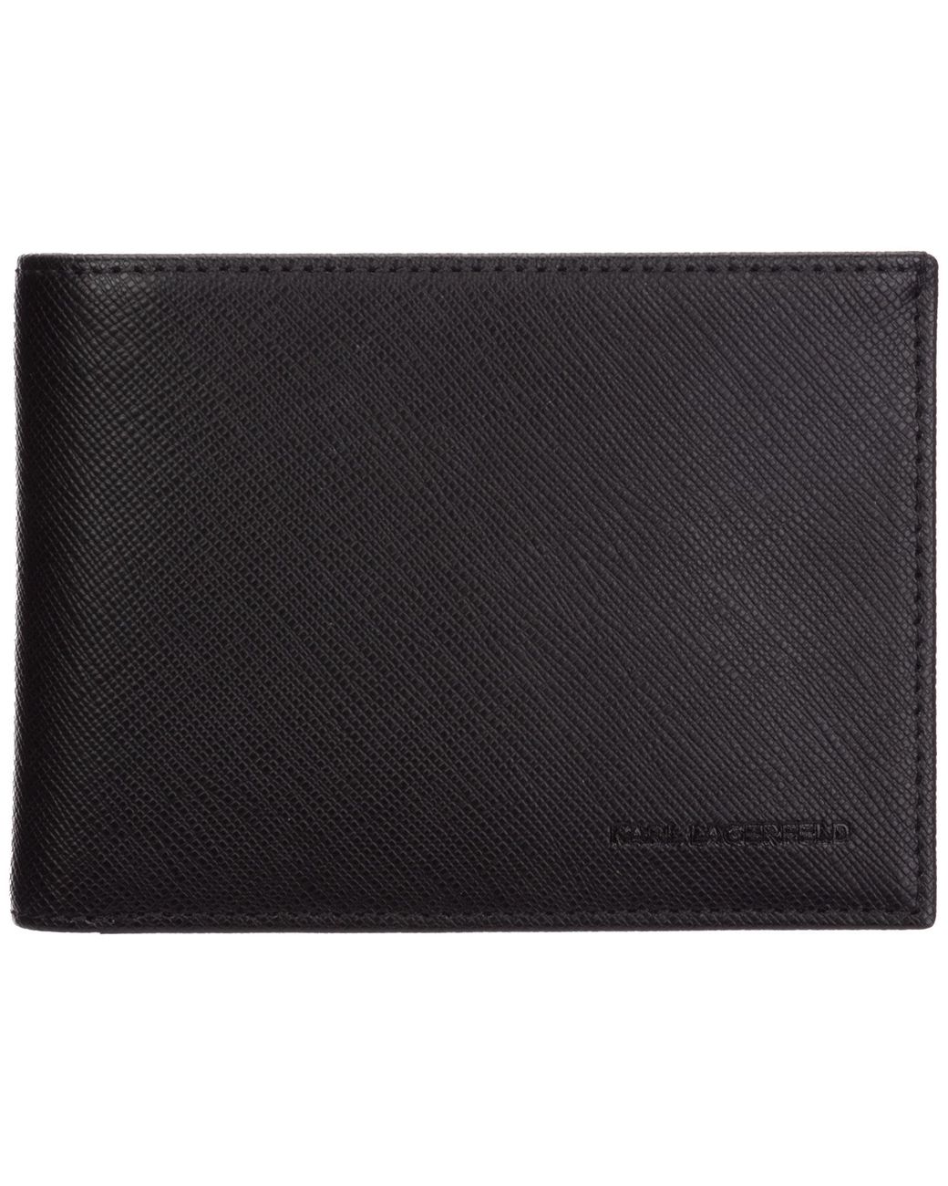 Karl Lagerfeld Men's Genuine Leather Wallet Credit Card Bifold in Nero ...