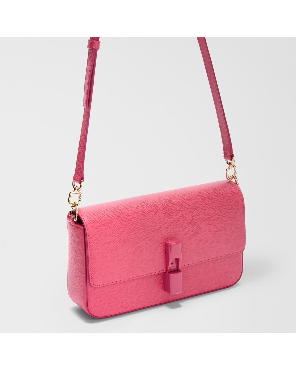 Furla Pink Iride Crossbody Velvet Textured Leather