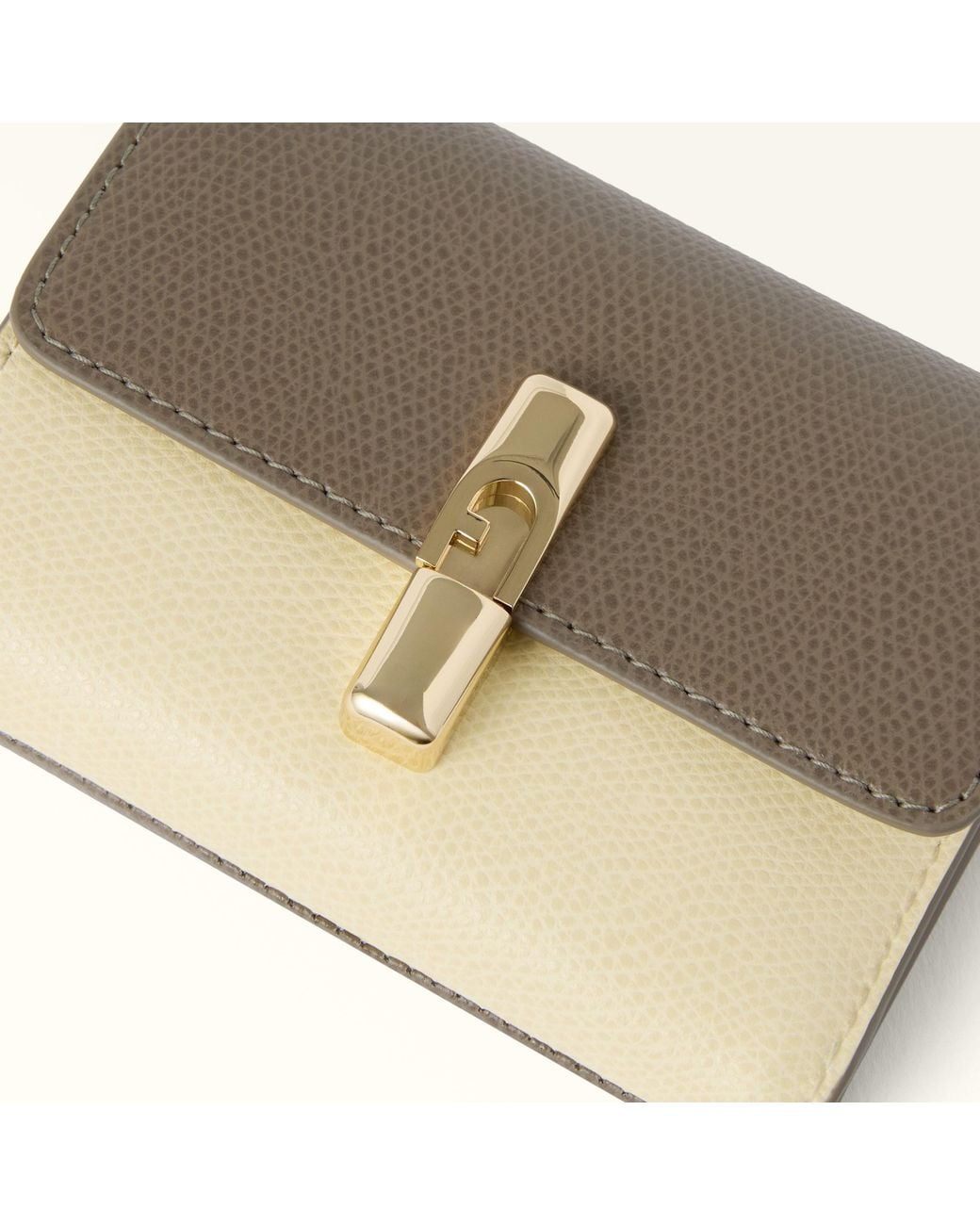 Furla Natural Iride Compact Wallet Muddy Textured Leather