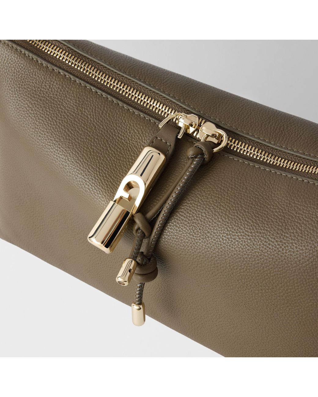 Furla Natural Debby Shoulder Bag Xl Muddy Night Calf Leather + Sidney Calf Leather
