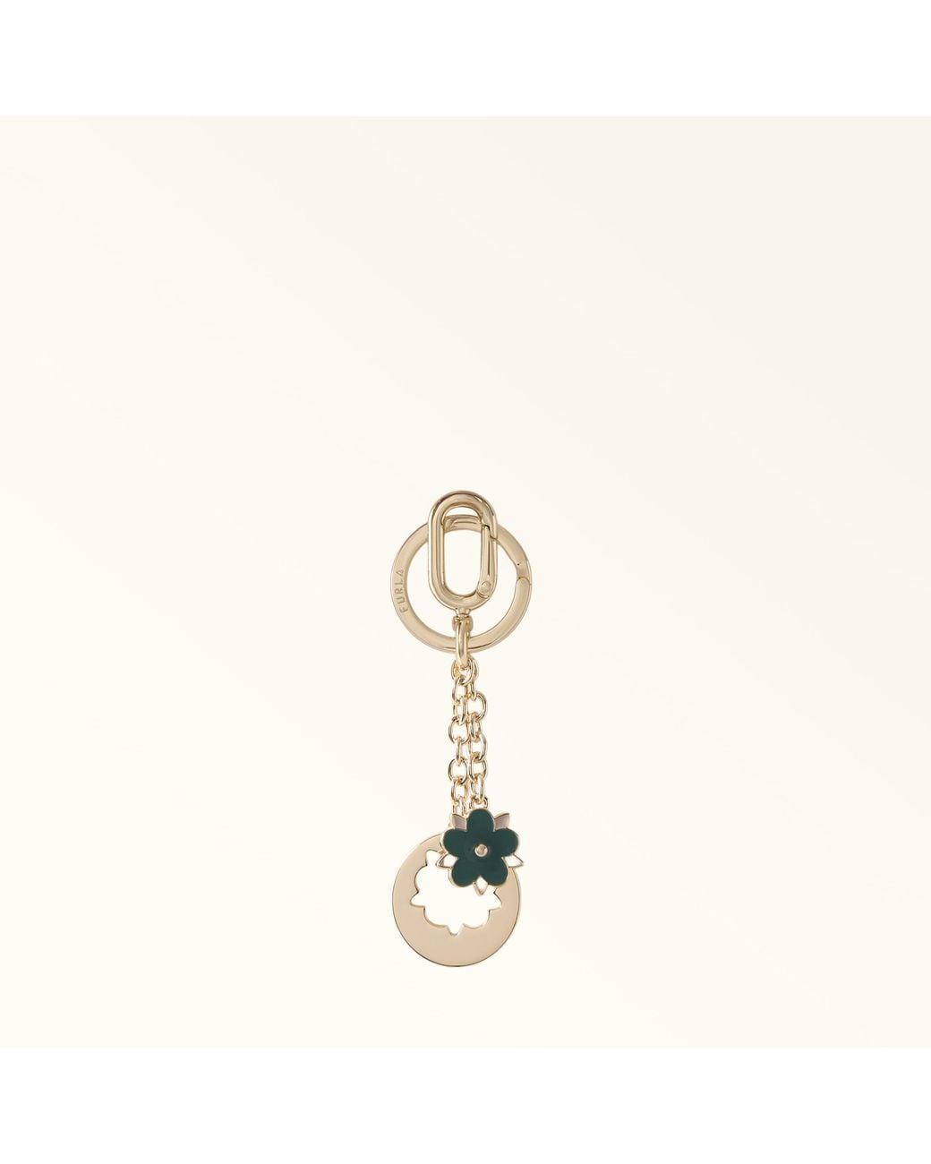 Furla Metallic Crystal Keyring Edera Metal + Enamel