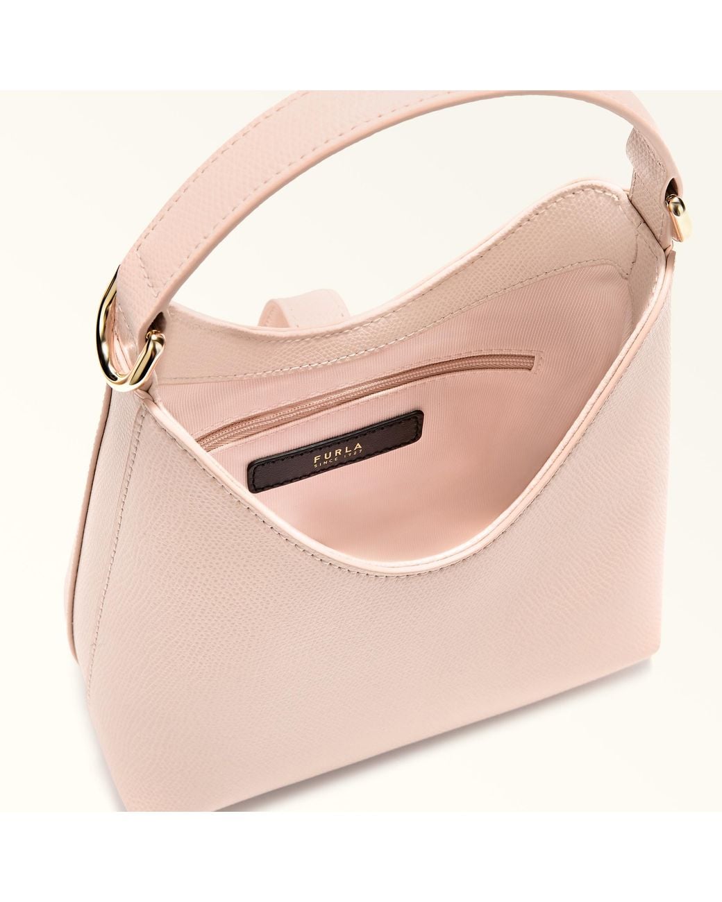 Furla Pink Iride Mini Bag Dusty Textured Leather