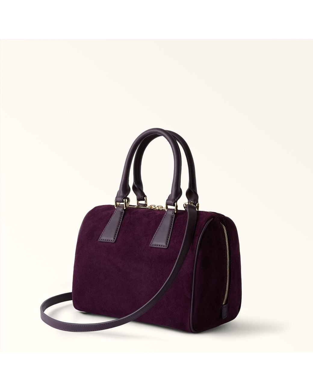 Olivia Sac Boston Toni Winter Bloom Daim + Cuir De Veau Sidney Femme Furla en coloris Purple