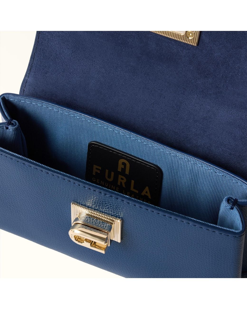 Furla Blue 1927 Mini Bag Textured Leather