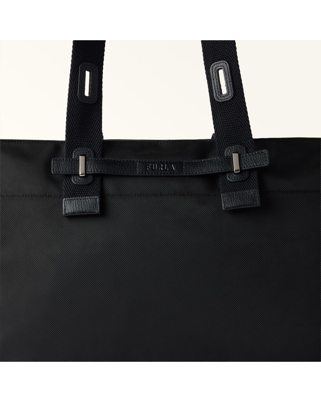 Furla Black Giove Tote Nero Waterproof Cordura Nylon Fabric for men