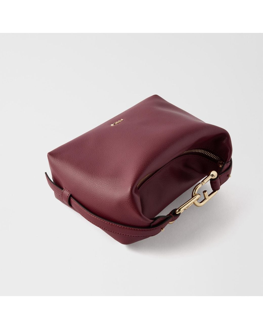 Furla Purple Tonie Shoulder Bag Xl Apple Ares Soft Textured Leather