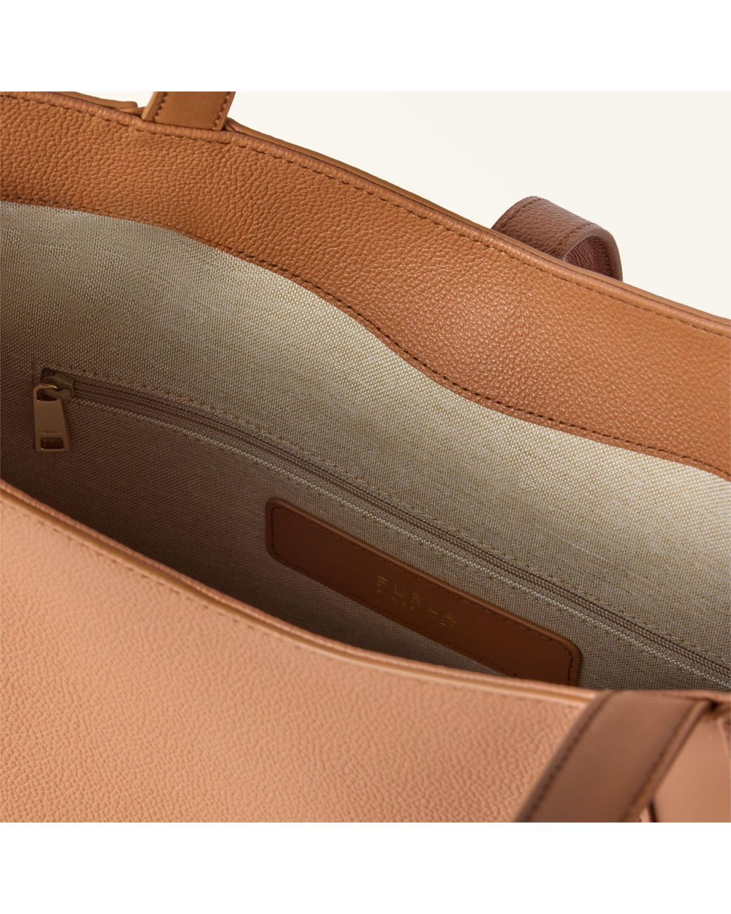 Furla Brown Goccia Shoulder Bag Brandy Night Calf Leather + Sidney Calf Leather