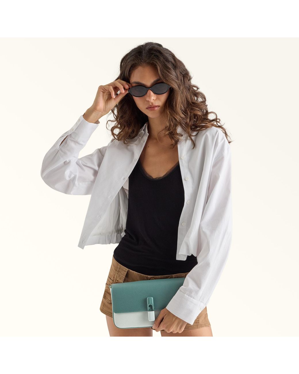 Furla Green Iride Crossbody Edera Textured Leather