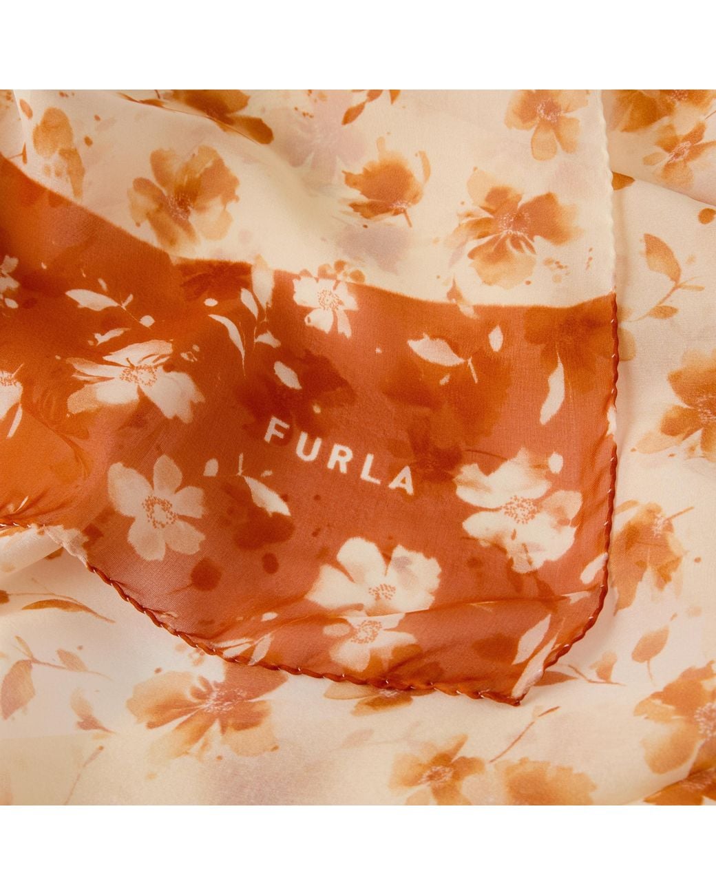 Furla Multicolor Primavera Stole 70X200 Toni Morning Silk Chiffon With Floral Dots Print