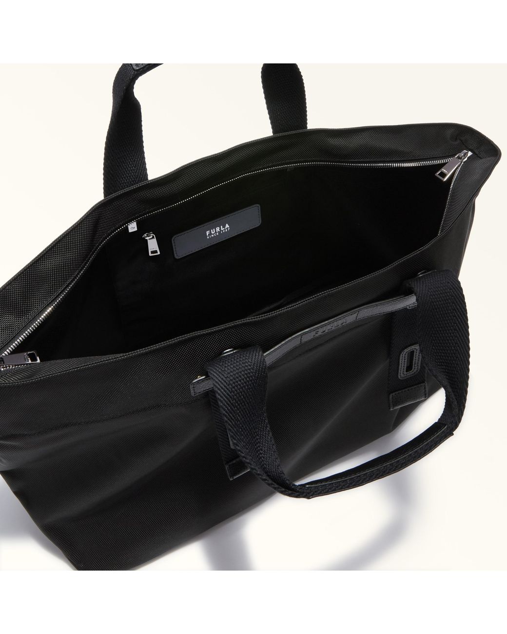 Furla Black Giove Tote Nero Waterproof Cordura Nylon Fabric for men