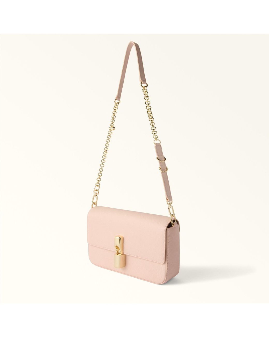 Furla Natural Delia Shoulder Strap Dusty Sidney Calf Leather + Metal
