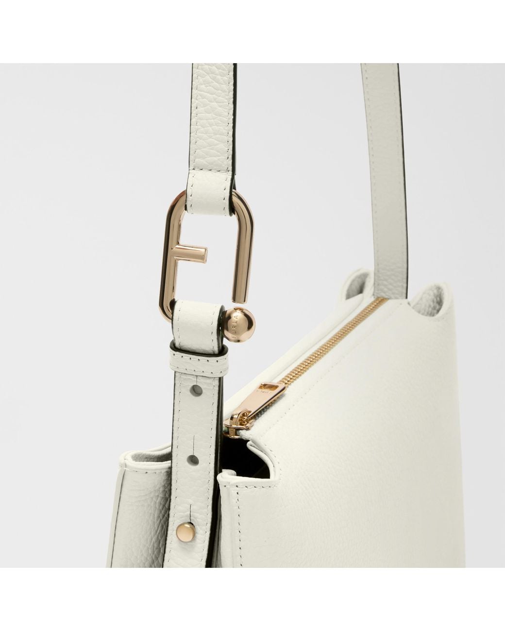 Furla Natural Nuvola Crossbody Panna Grained Calf Leather
