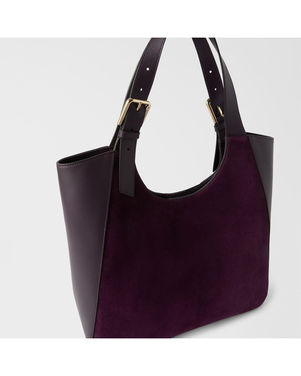 Furla Purple Dora Tote Toni Winter Bloom Suede + Sidney Calf Leather