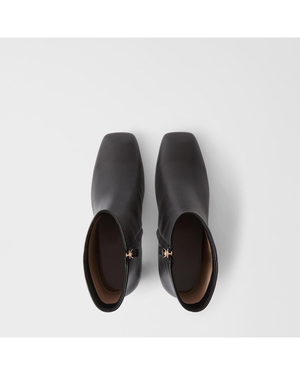 Furla Black Solid Ankle Boots Nero Smooth Leather