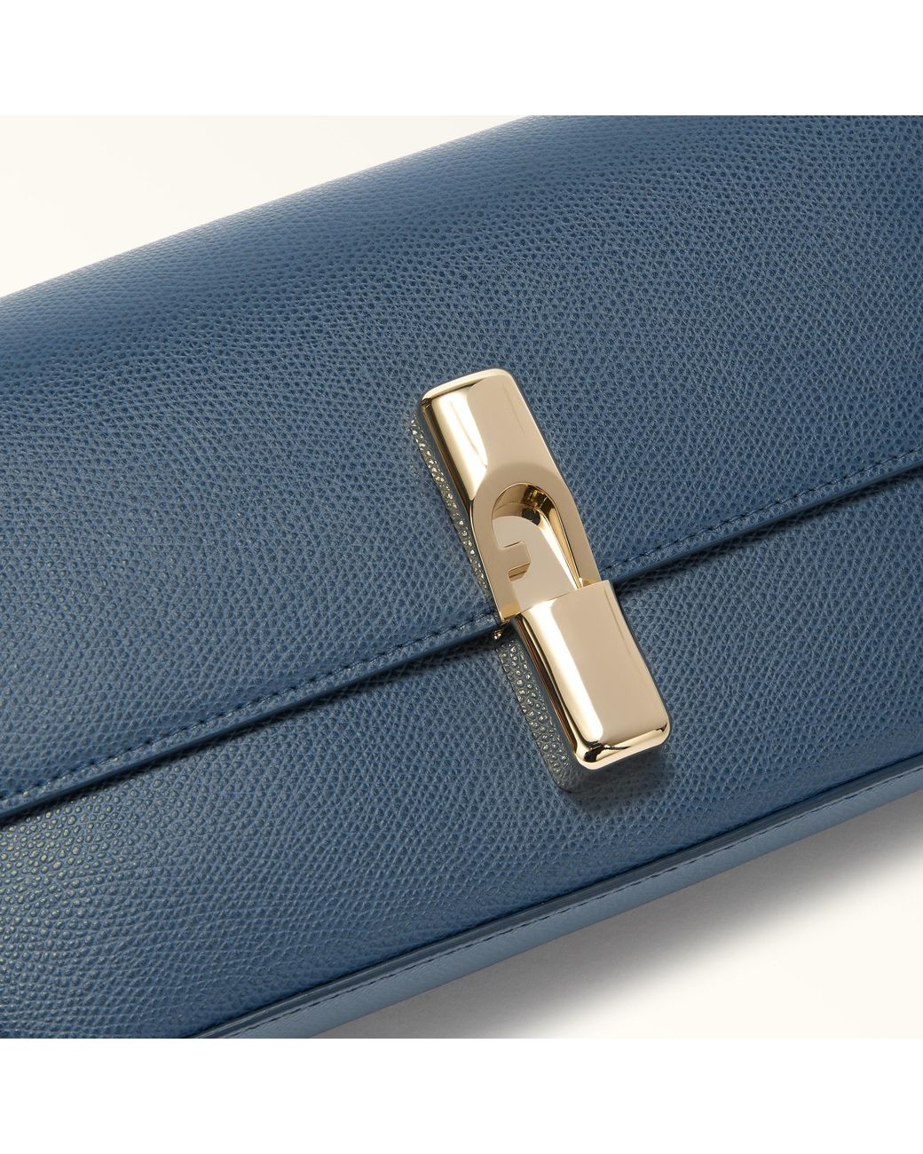 Furla Blue Iride Crossbody Grigio Blu Textured Leather