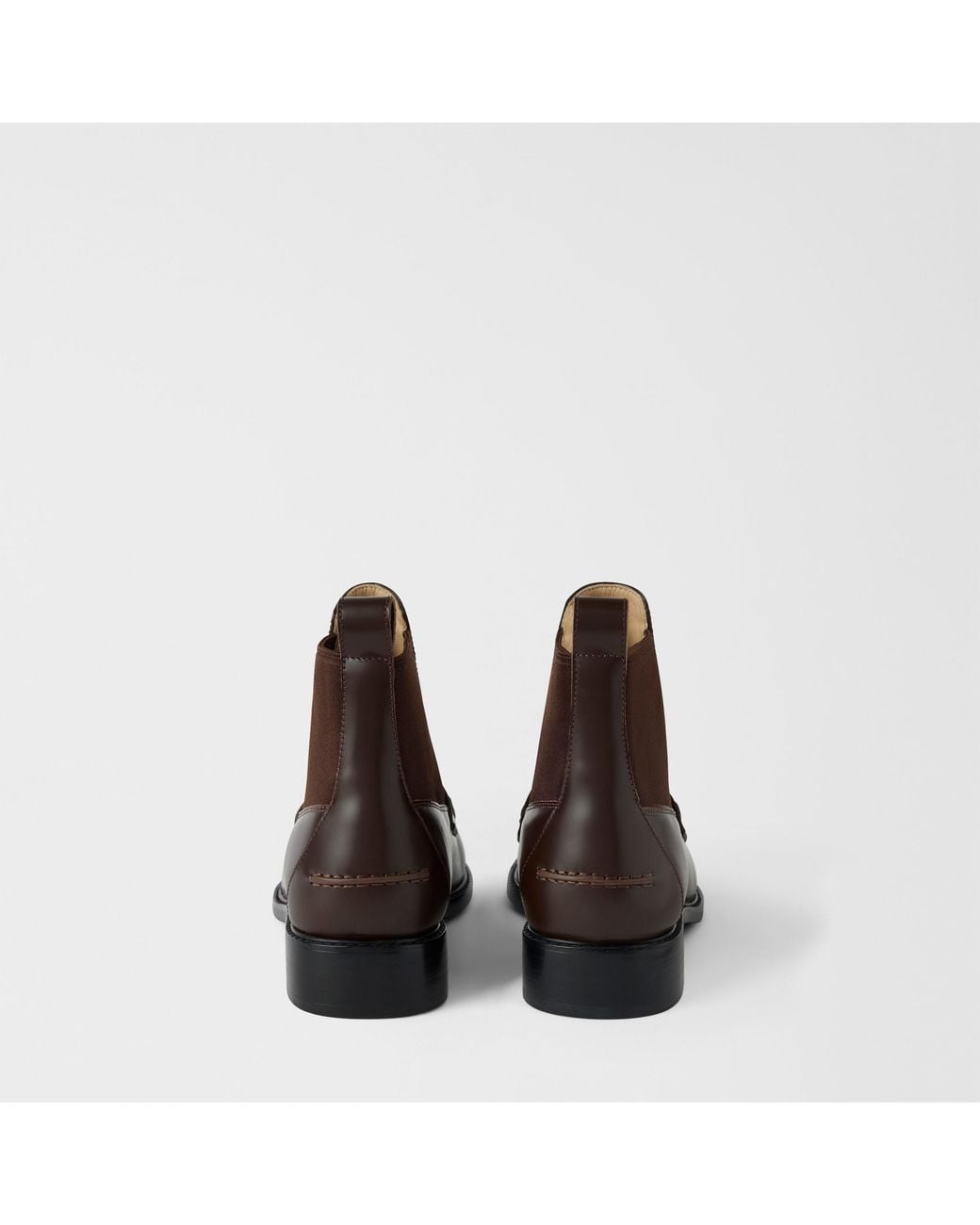 Furla Brown College Ankle Boots Cioccolato Calf Leather With Shining Effect