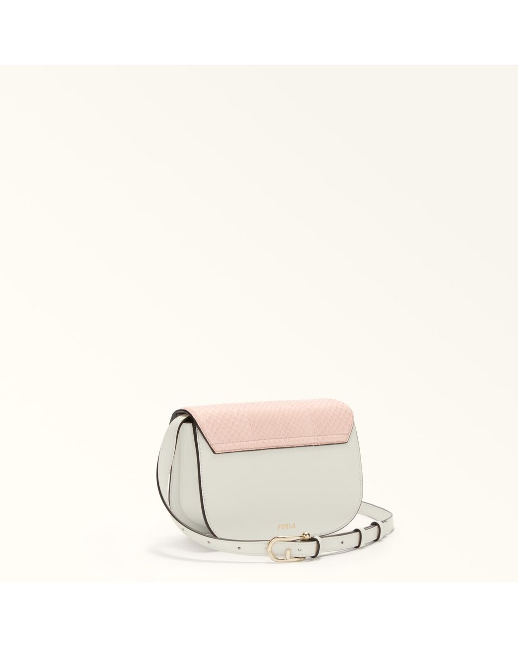 Furla Pink Sfera Crossbody Mini Dusty Elaphe Lux Leather + Soft Calf Leather