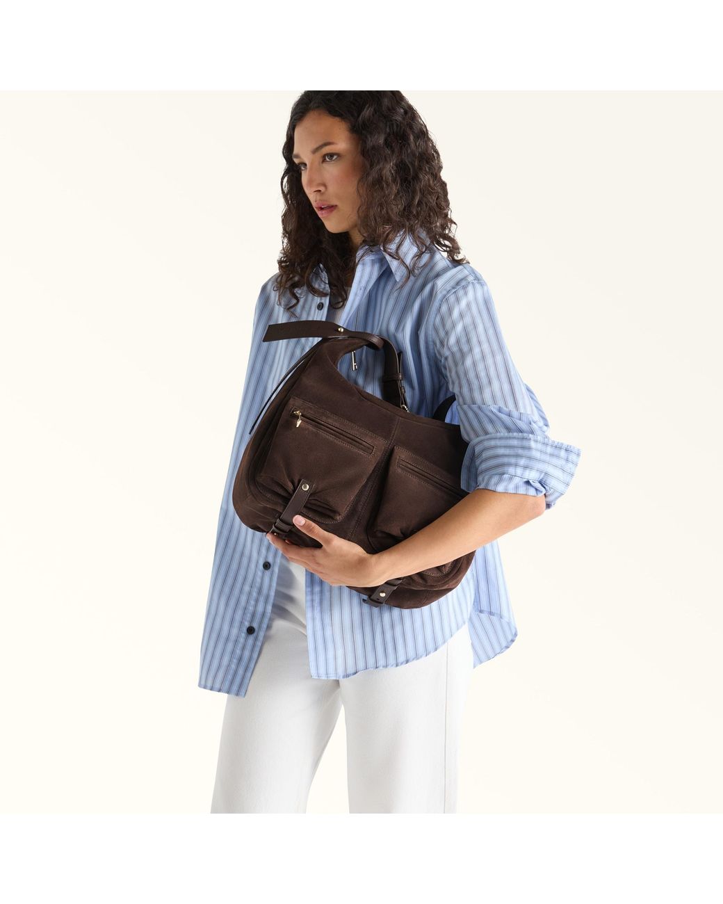 Furla Brown Lynette Shoulder Bag Toni Cioccolato Suede