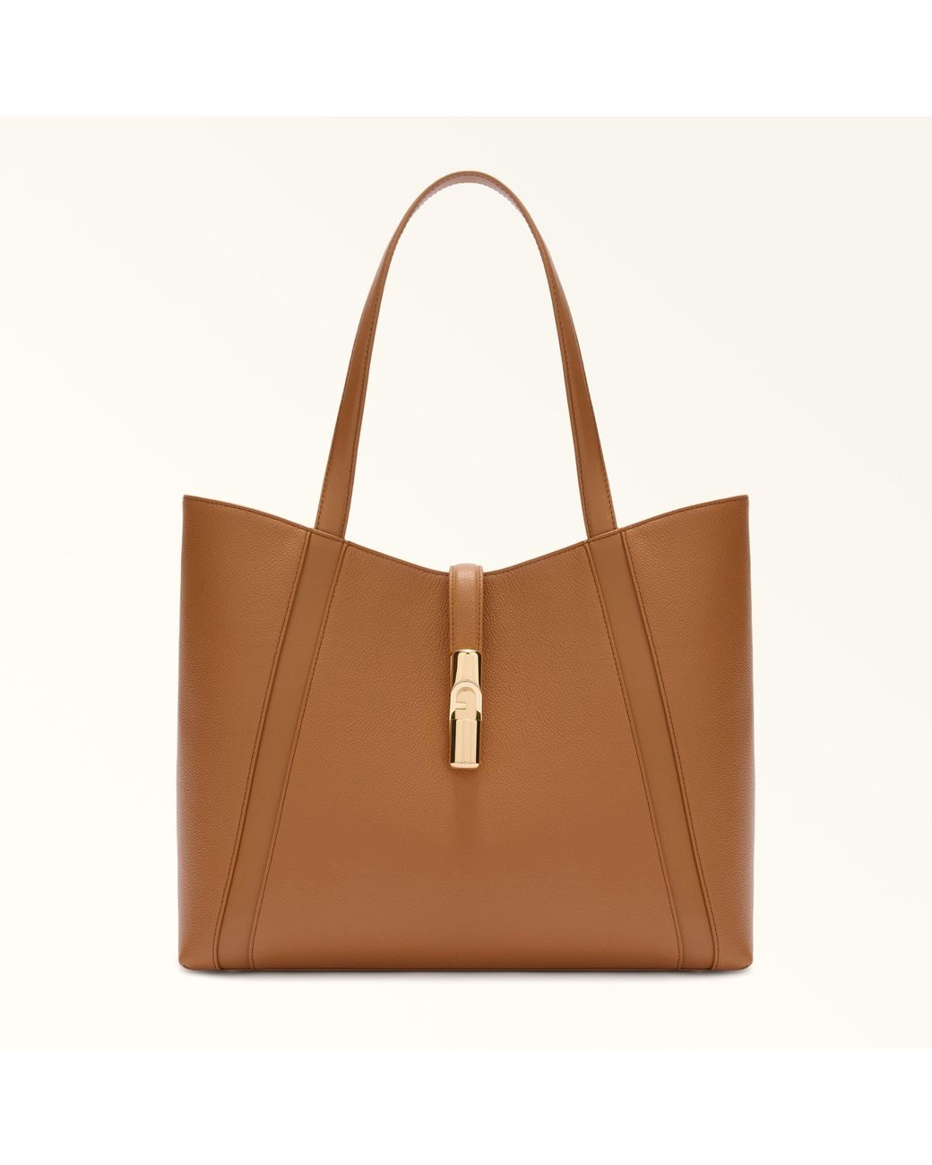 Furla Brown Goccia Shoulder Bag Brandy Night Calf Leather + Sidney Calf Leather