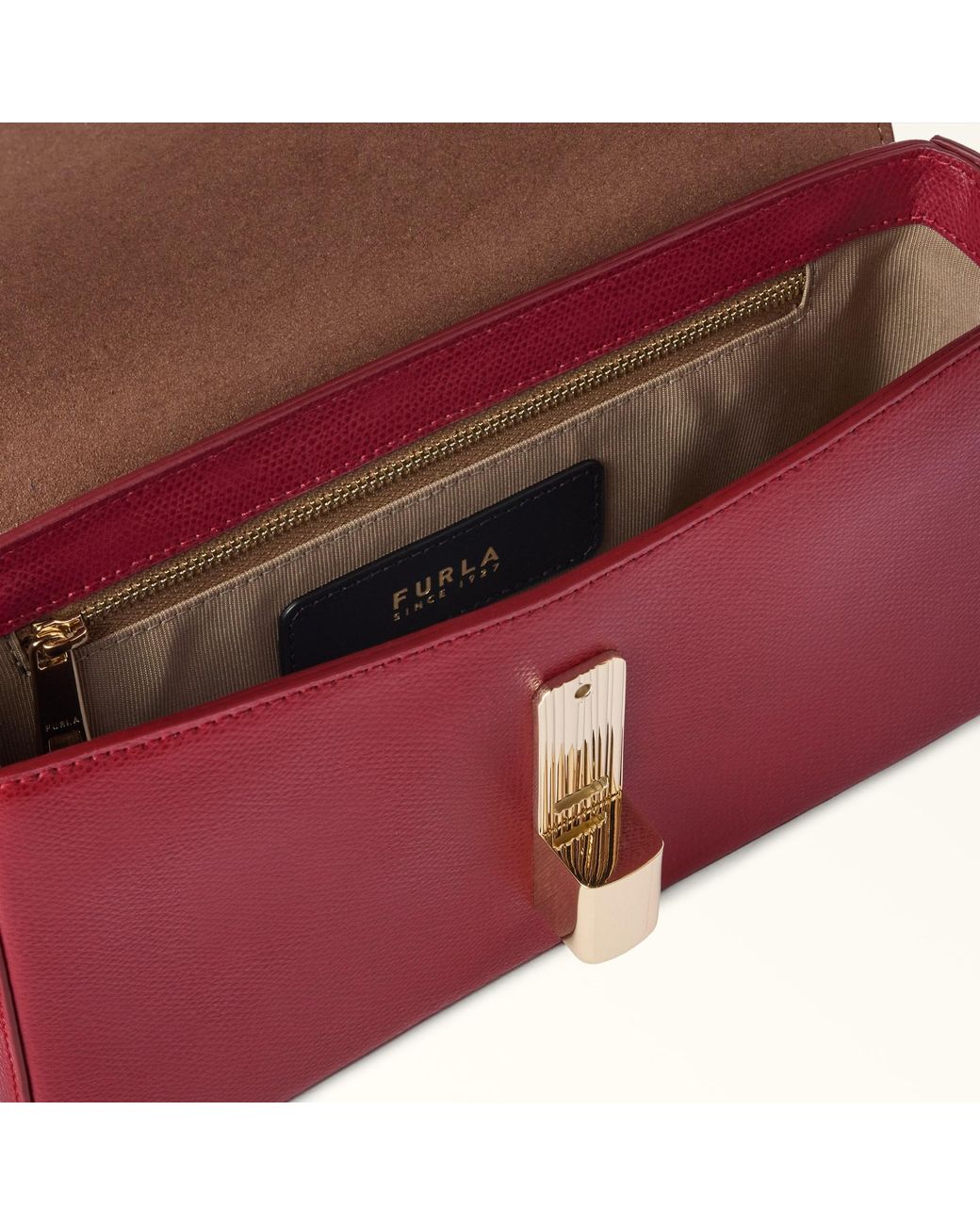 Furla Iride Crossbody Ciliegia D Textured Leather