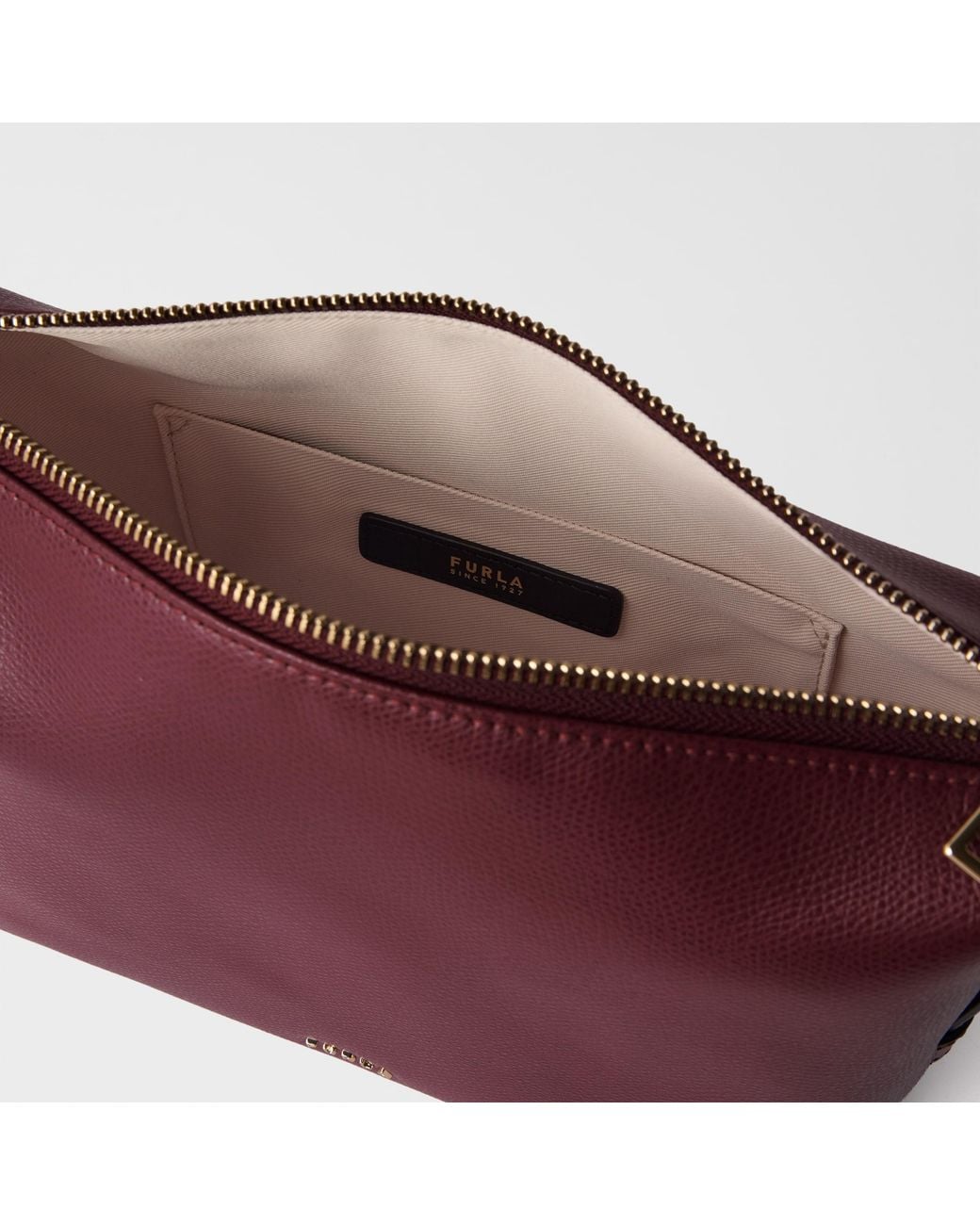 Furla Purple Tonie Shoulder Bag Xl Apple Ares Soft Textured Leather