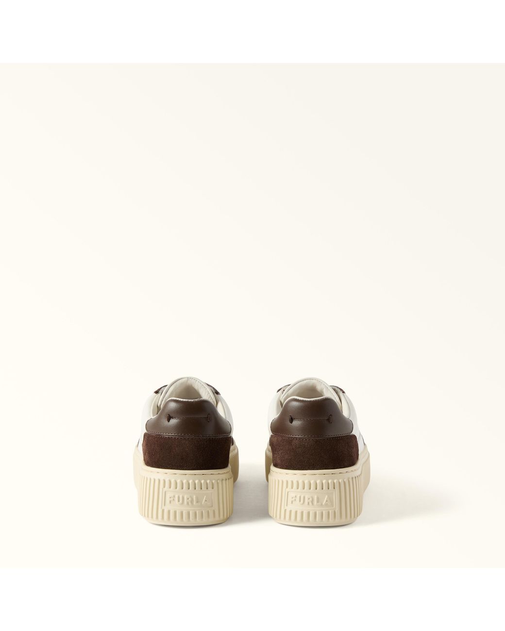 Furla Natural Sky Sneakers Talco H Soft Bicolor Calf Leather + Suede