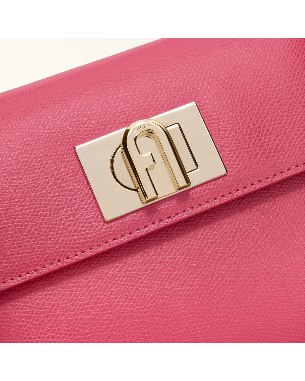 Furla Pink 1927 Top Handle Mini Velvet Textured Leather