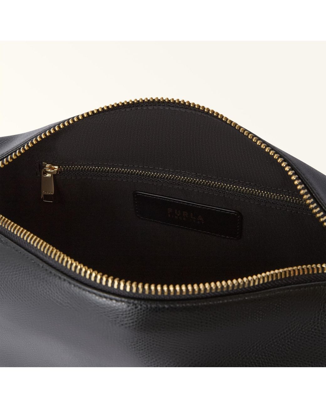 Furla Black Tonie Shoulder Bag Nero Ares Soft Textured Leather