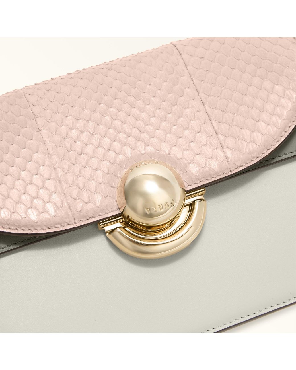 Furla Pink Sfera Crossbody Mini Dusty Elaphe Lux Leather + Soft Calf Leather