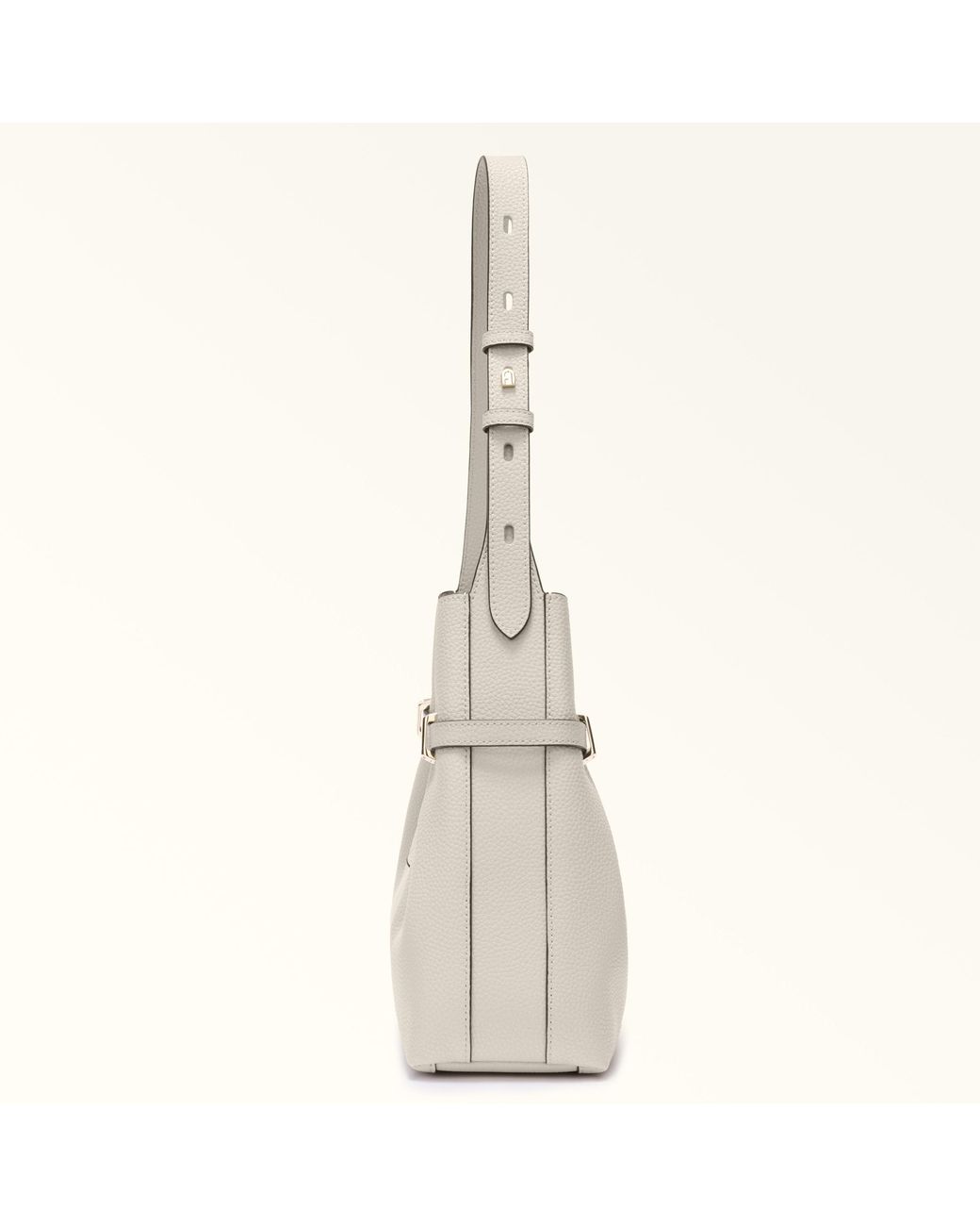 Furla Natural Aura Bucket Bag Perla E Keria Grained Calf Leather