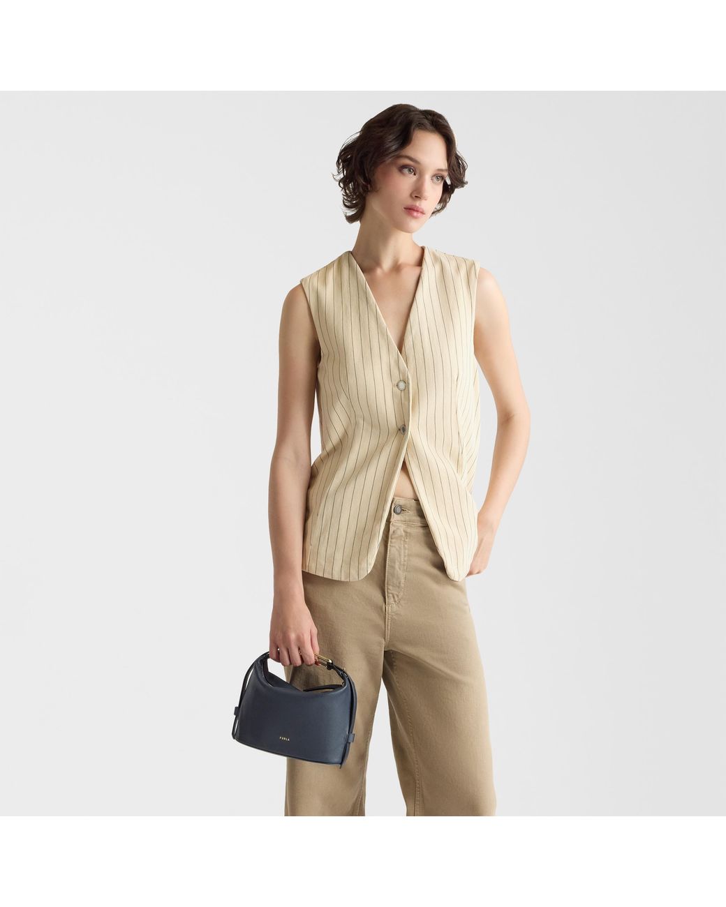 Furla Blue Nuvola Mini Bag Mediterraneo Claris Lux Calf Leather