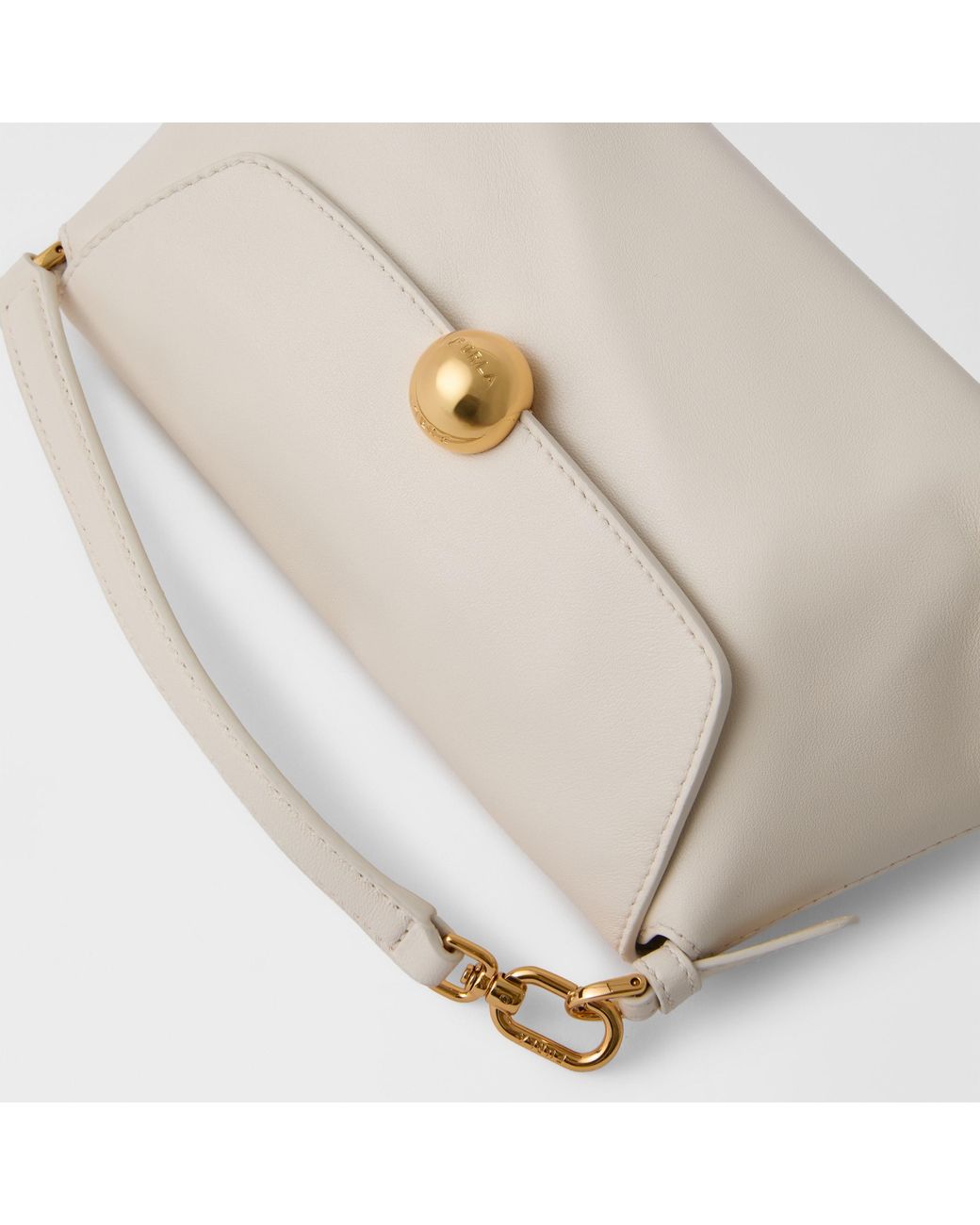 Furla Natural Sfera Soft Mini Bag Panna Nappa Leather