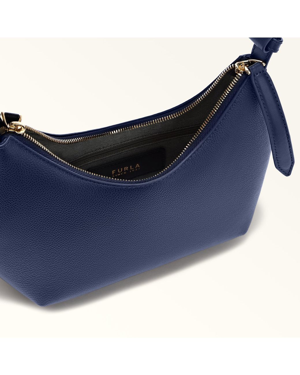 Furla Blue Goccia Shoulder Bag Blu Reale Night Calf Leather + Sidney Calf Leather