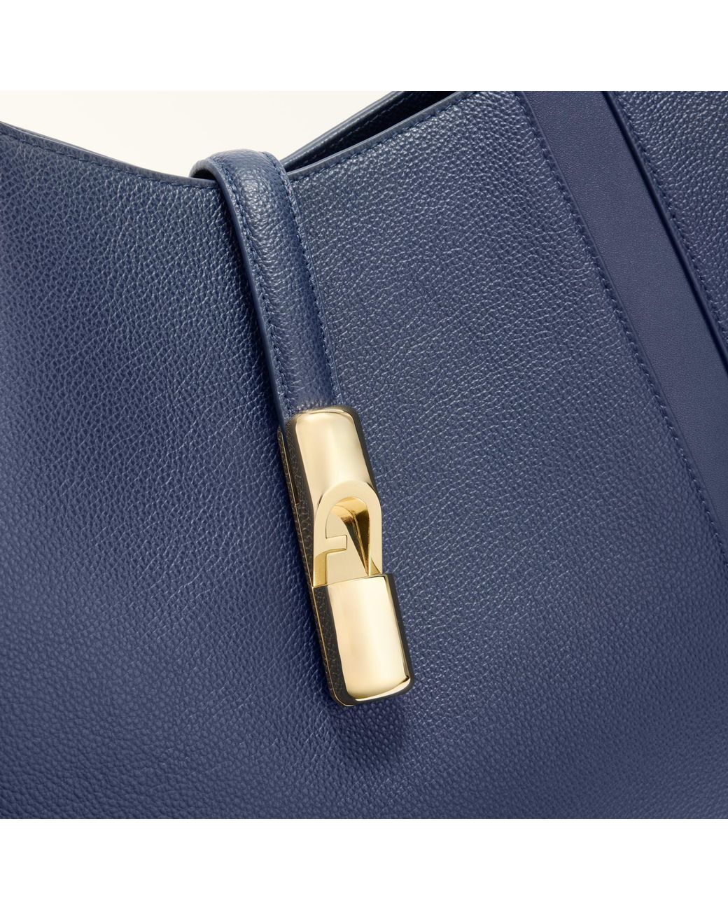 Furla Blue Goccia Tote Blu Reale Night Calf Leather + Sidney Calf Leather