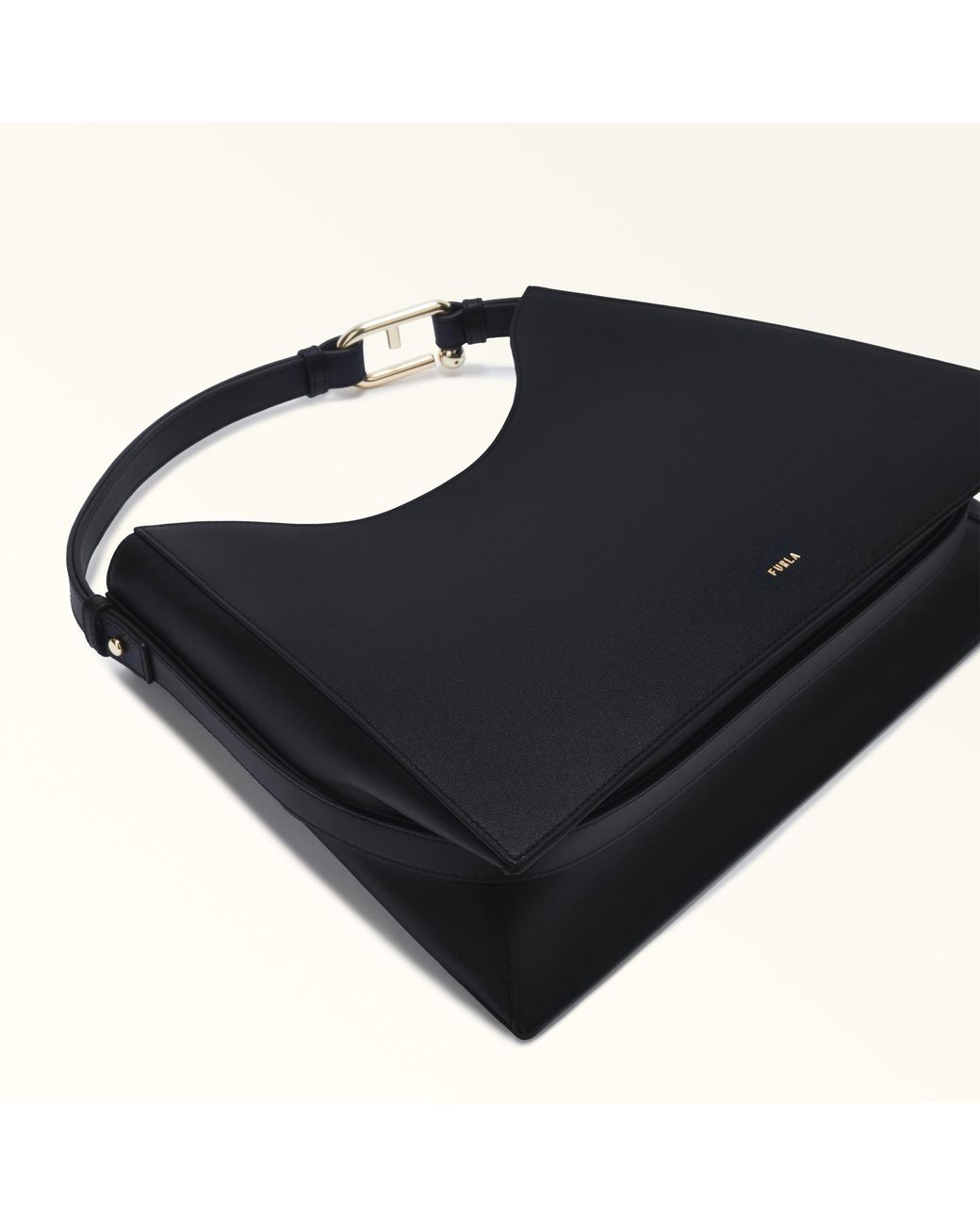 Furla Blue Nuvola Shoulder Bag Nero Claris Lux Calf Leather
