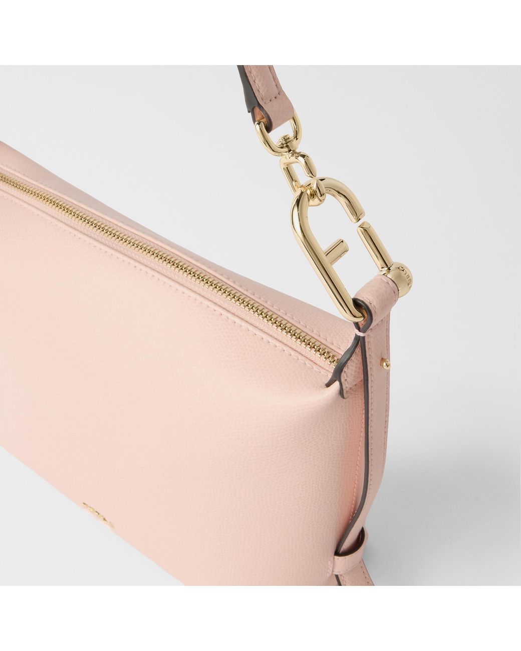 Furla Pink Tonie Shoulder Bag Dusty Ares Soft Textured Leather