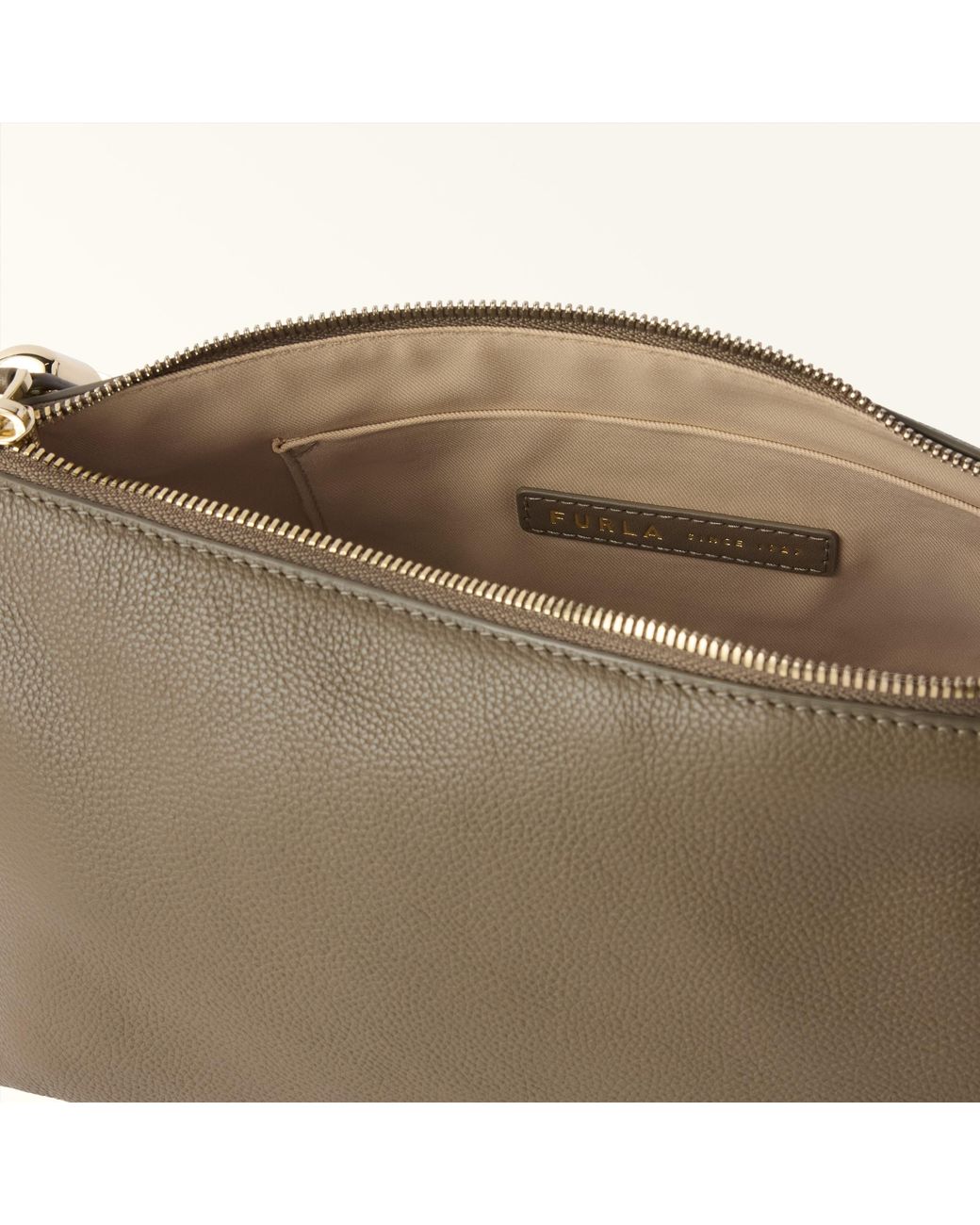 Furla Natural Debby Shoulder Bag Xl Muddy Night Calf Leather + Sidney Calf Leather