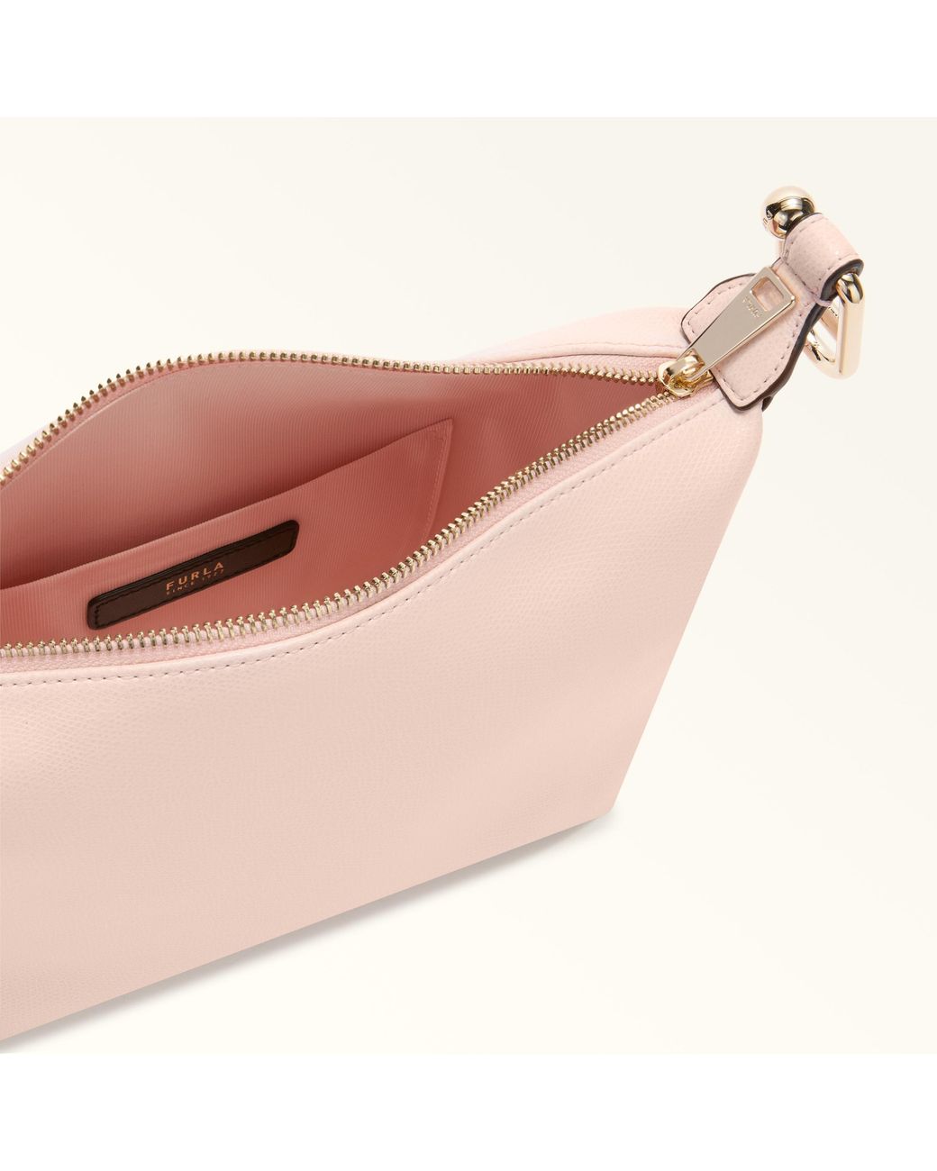 Furla Pink Tonie Shoulder Bag Dusty Ares Soft Textured Leather