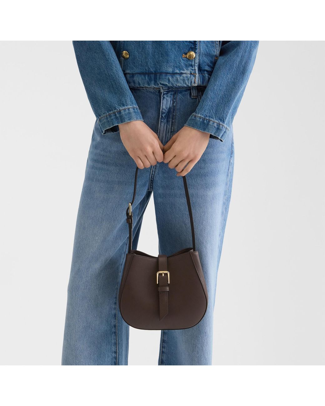 Furla Brown Dora Bucket Bag Cioccolato Sidney Calf Leather