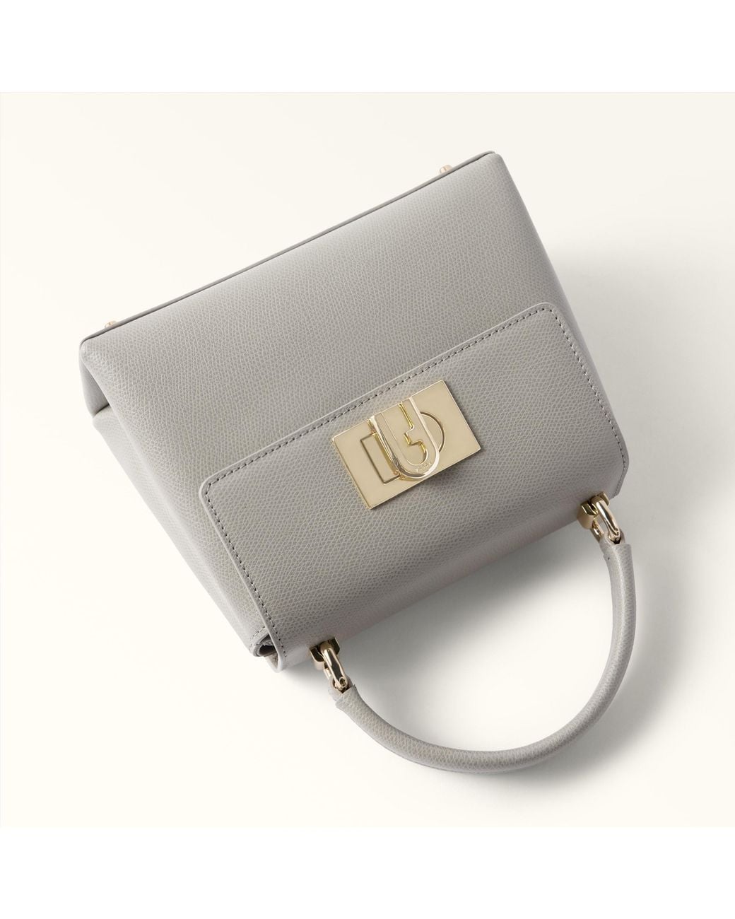 Furla Natural 1927 Top Handle Mini Stone Textured Leather