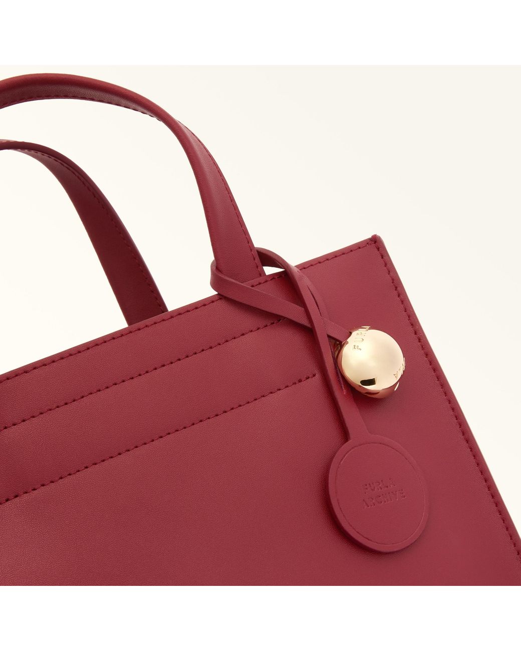 Furla Red Divide It Tote Ciliegia D Sidney Calf Leather
