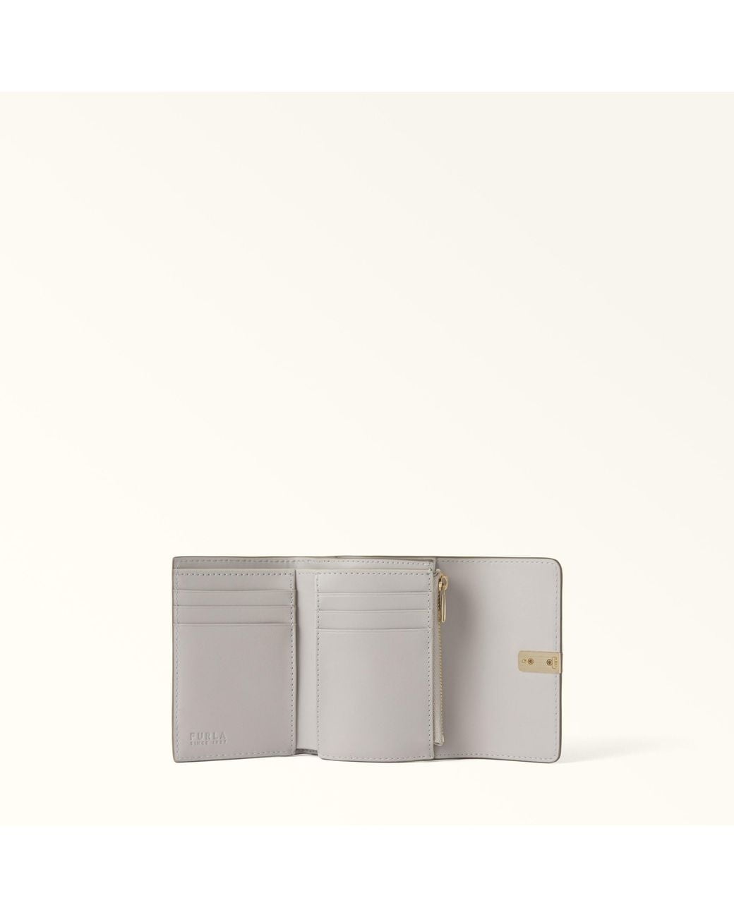 Furla Natural Iride Compact Wallet Muddy Textured Leather