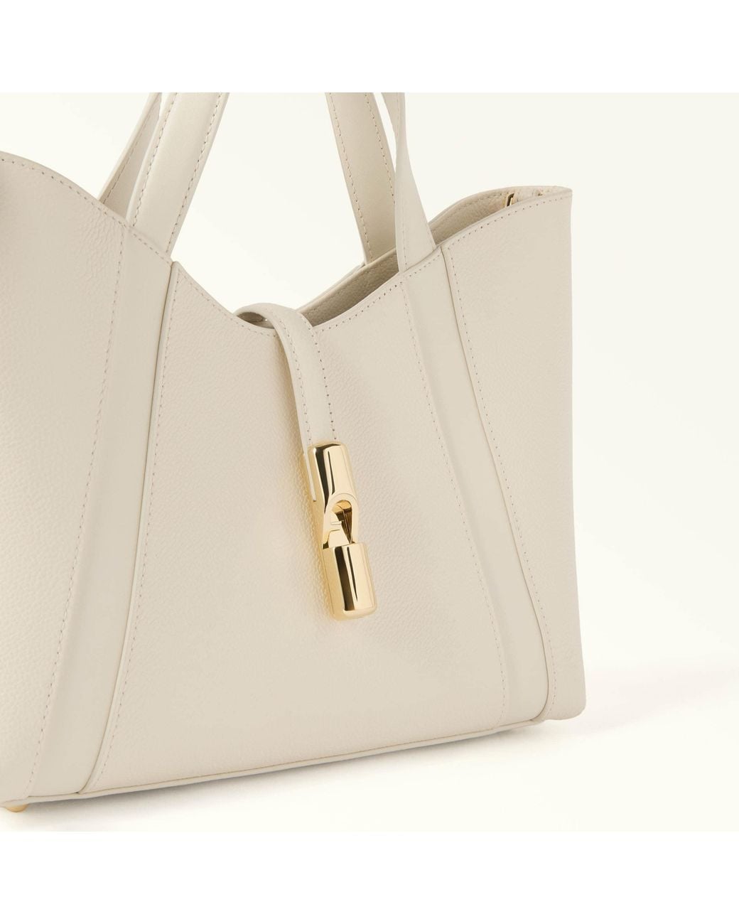 Furla Natural Goccia Shoulder Bag Panna Night Calf Leather + Sidney Calf Leather
