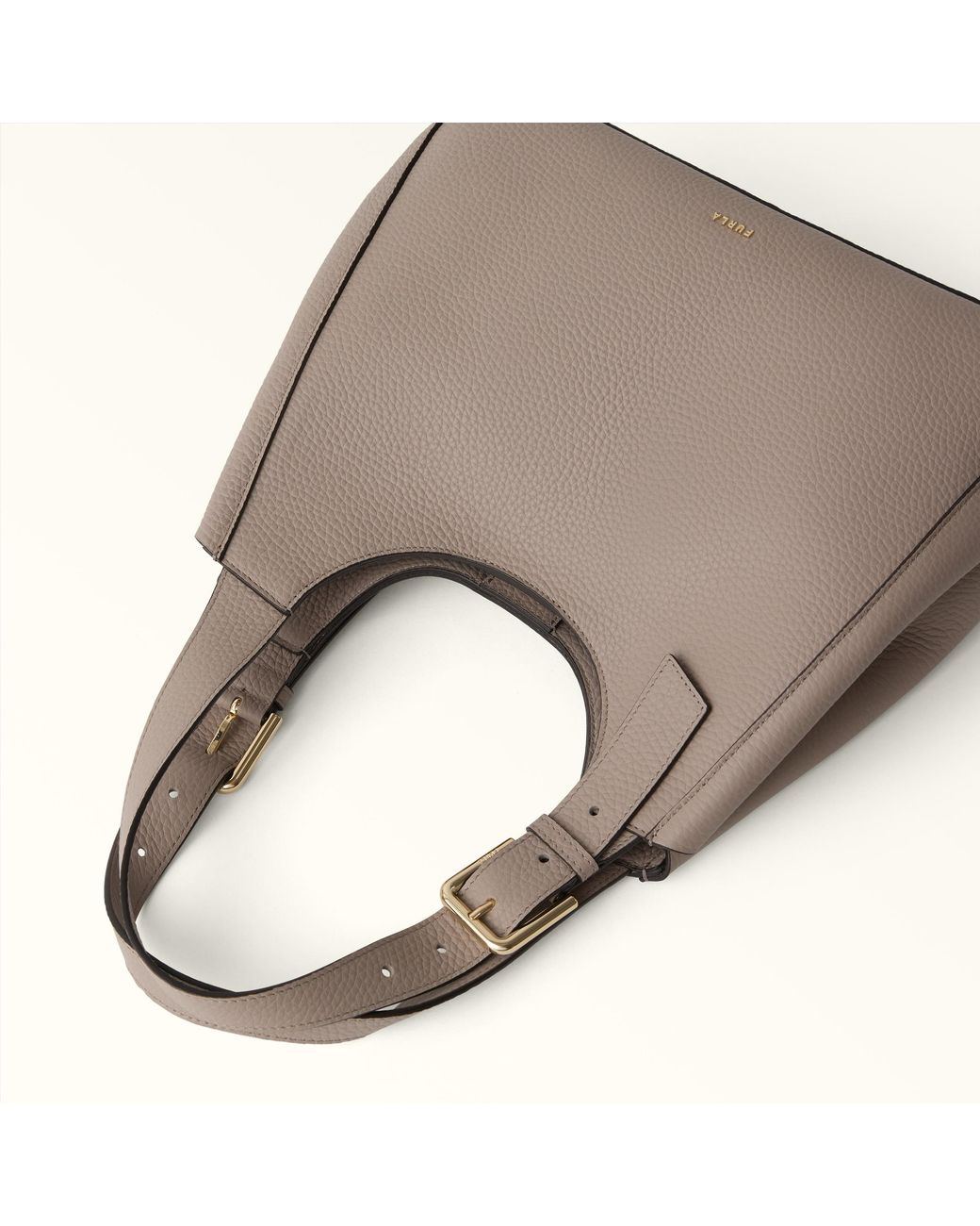 Furla Gray Dora Tote Cachemire Nisos Double Grained Leather